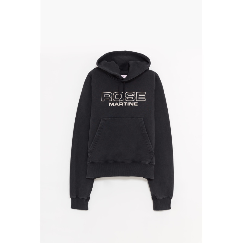 MARTINE ROSE BLACK SHRUNKEN HOODIE